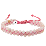 Morganit 4mm Çift Sıra Doğal Taş Bileklik