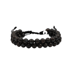 Nuummite 6mm Çift Sıra Makrome Doğal Taş Bileklik