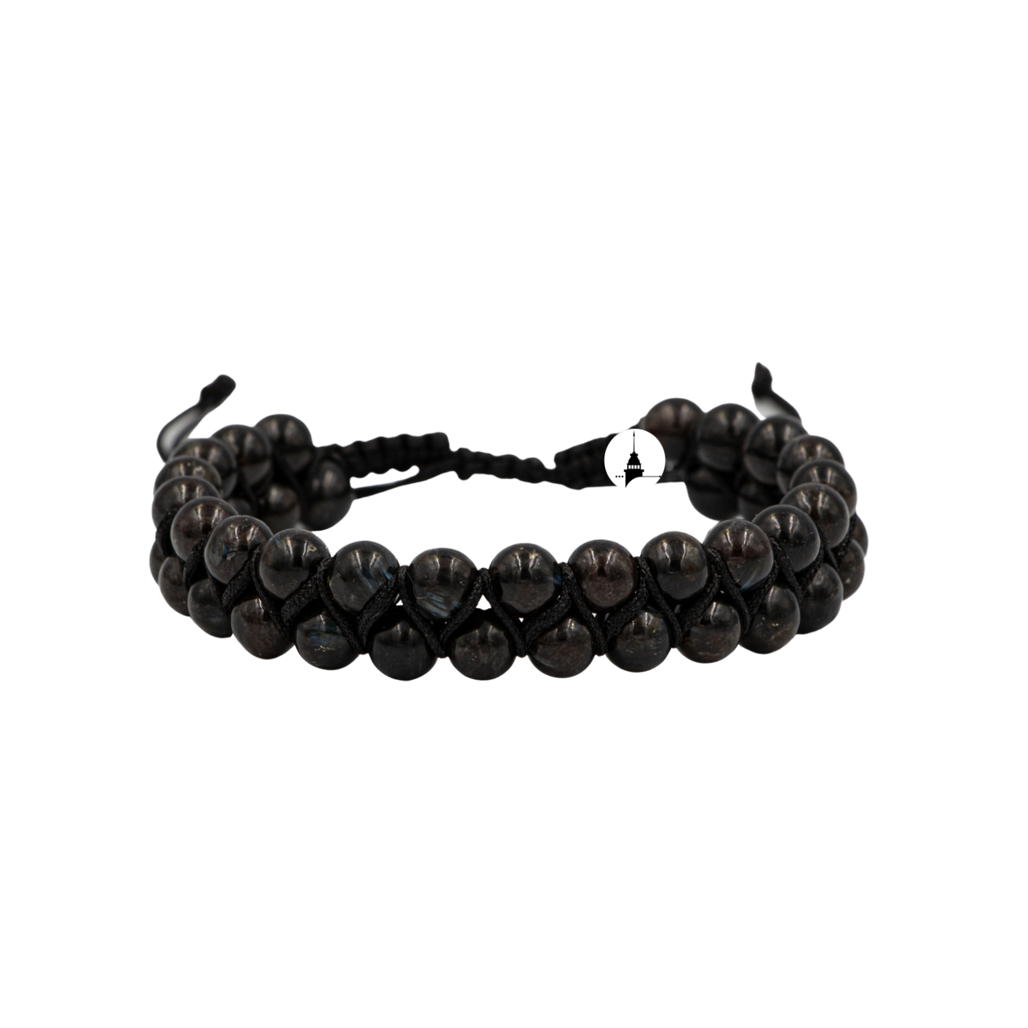 Nuummite 6mm Çift Sıra Makrome Doğal Taş Bileklik