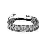 Hematit Doğal Taş Erkek Makrome Çapa Model Bileklik