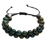 Kan Taşı 8mm Çift Sıra Makrome Doğal Taş Bileklik