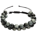 Kedi Gözü 8mm Çift Sıra Makrome Doğal Taş Bileklik
