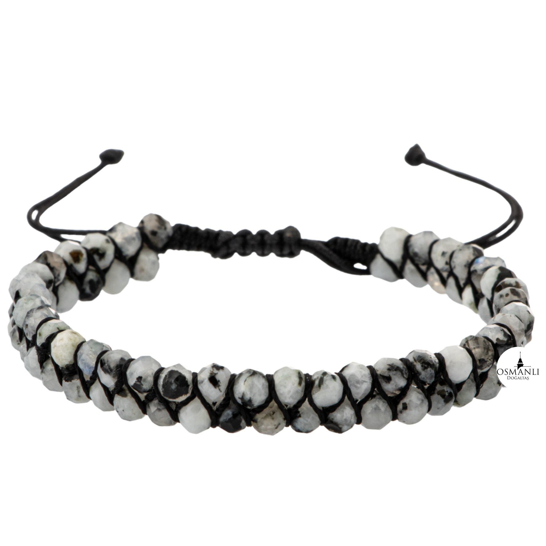 Ay Taşı 3-4mm Çift Sıra Doğal Taş Bileklik