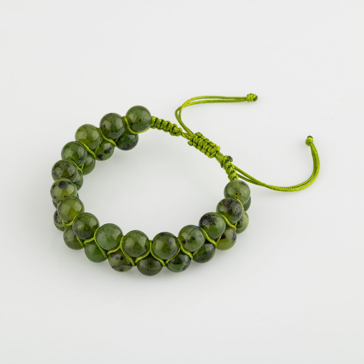 Yeşim 8mm Çift Sıra Makrome Doğal Taş Bileklik