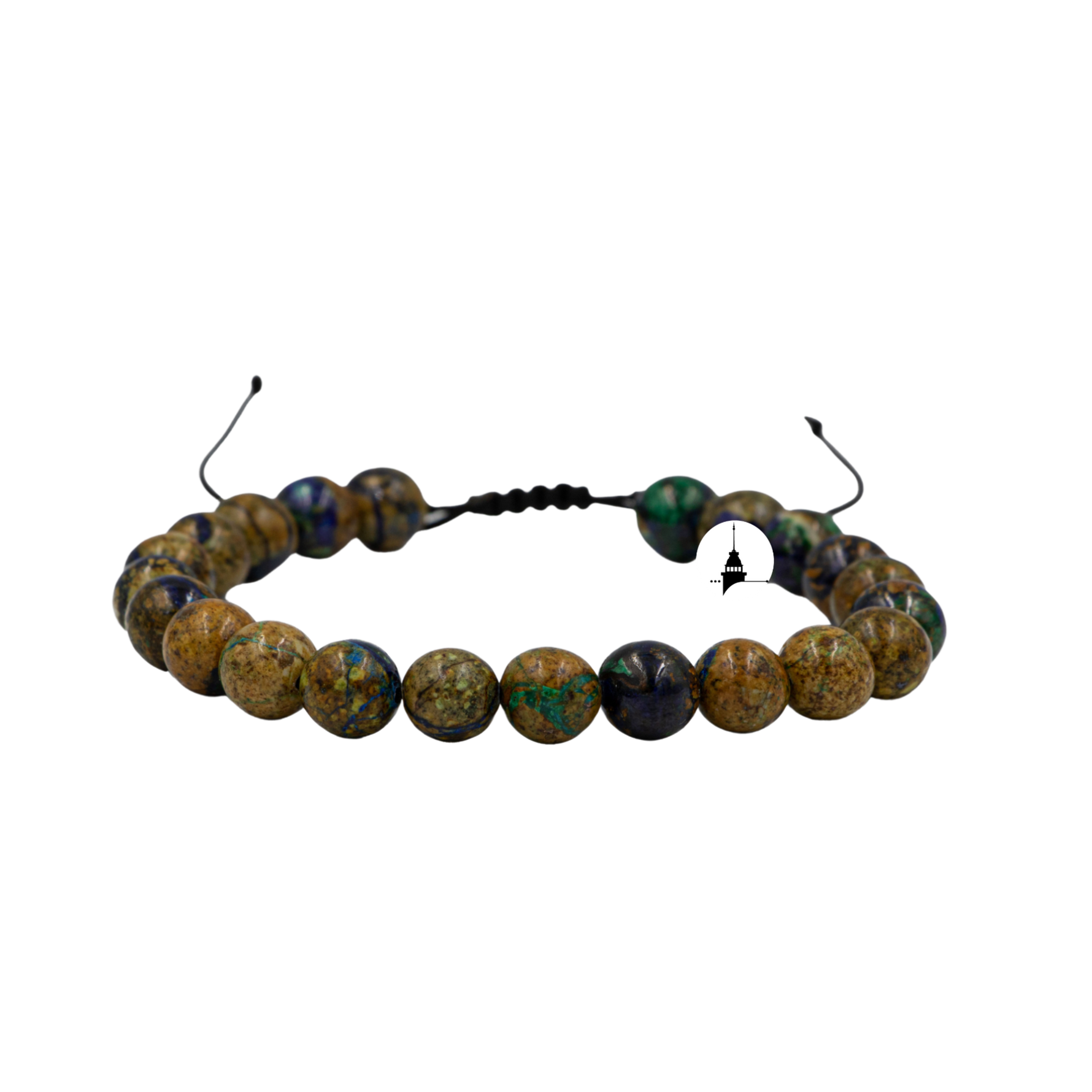 Azurit Malakit 8mm Merdiven Kapama Doğal Taş Bileklik