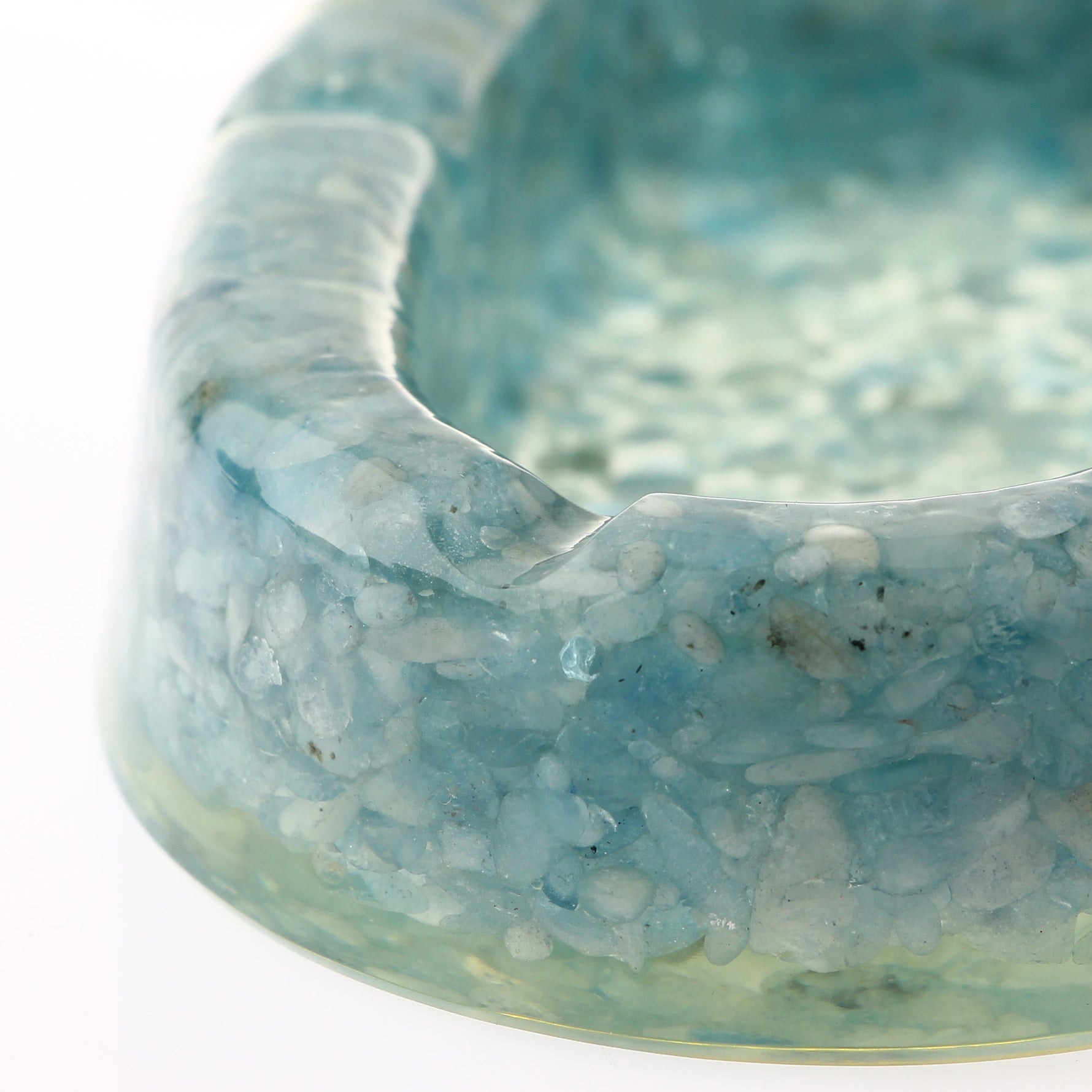 Akuamarin Doğaltaş Epoksi Kül Tablası