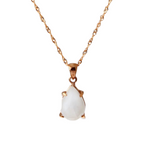 Ay Taşı Doğal Taş Gümüş Kolye, Gümüş Sarı Zincir