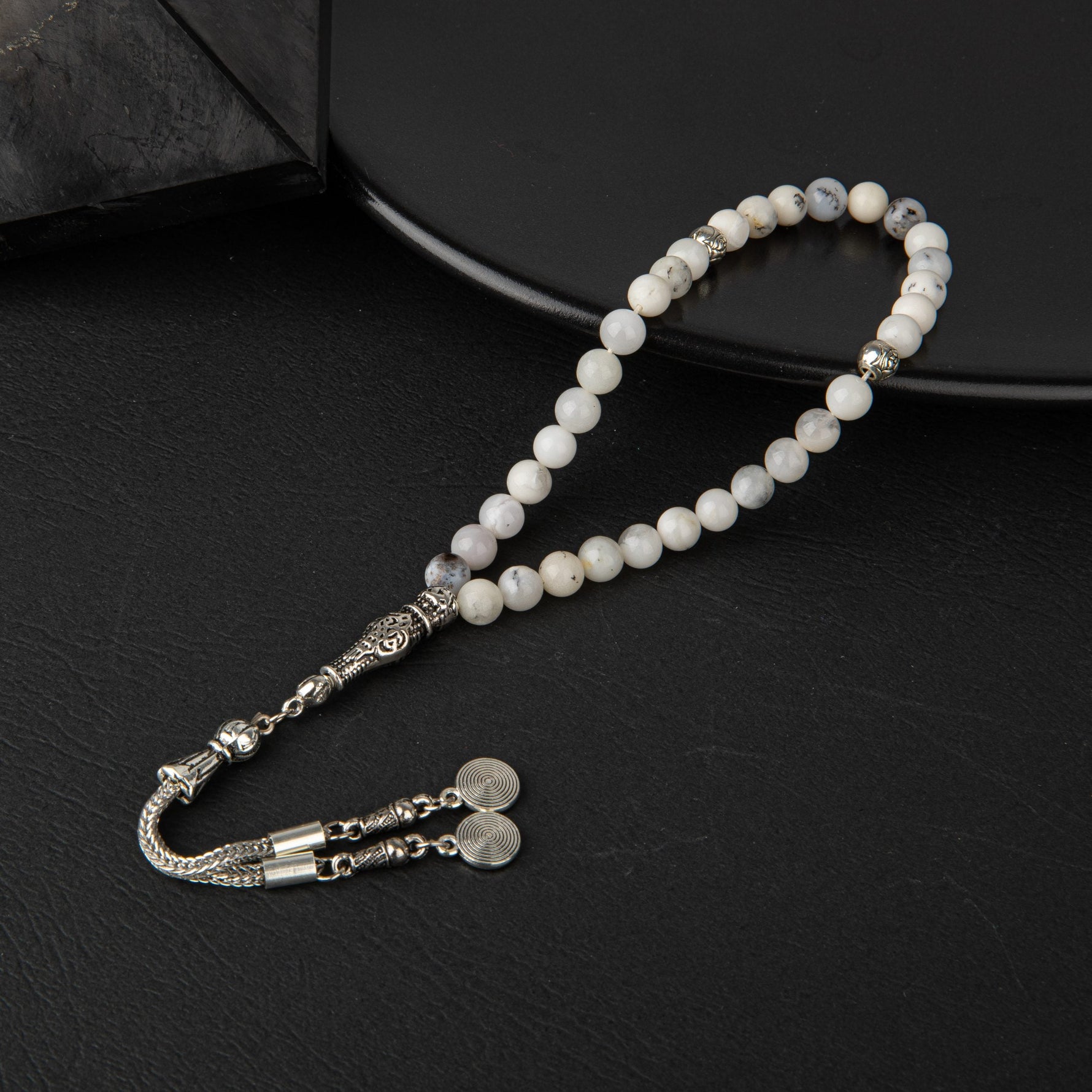 Süt Opal Doğal Taş Tesbih 33lük - 6mm