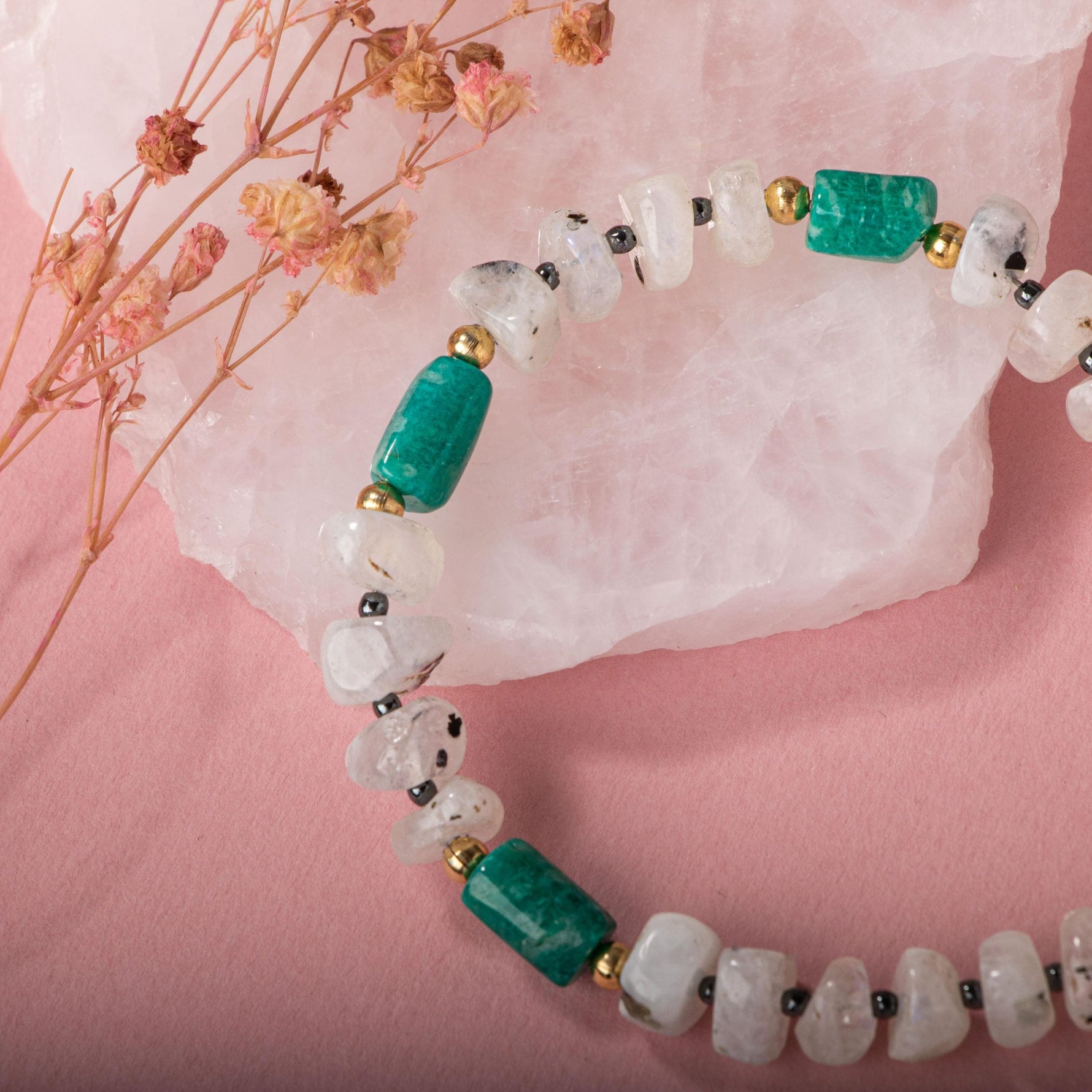 Ay Taşı-Amazonit Doğal Taş Bileklik