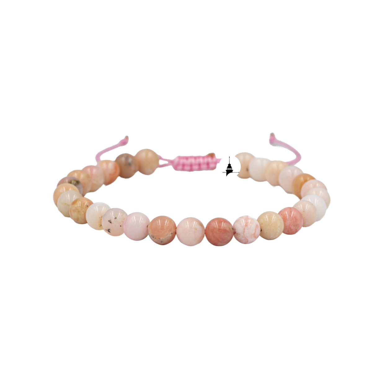 Opal Pembe 6mm Merdiven Kapama Doğal Taş Bileklik