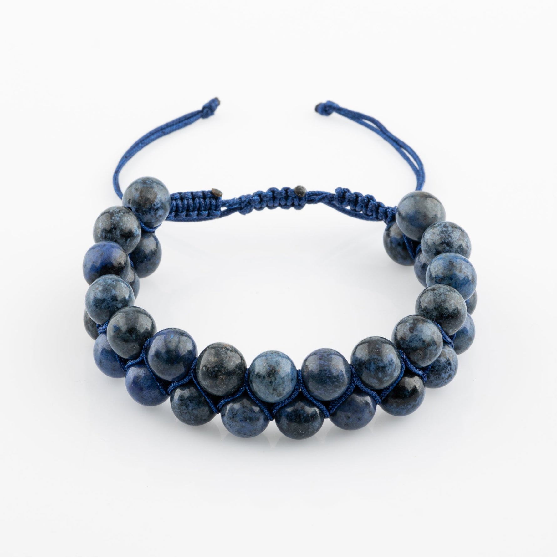 Dumortierit 8mm Çift Sıra Makrome Doğal Taş Bileklik