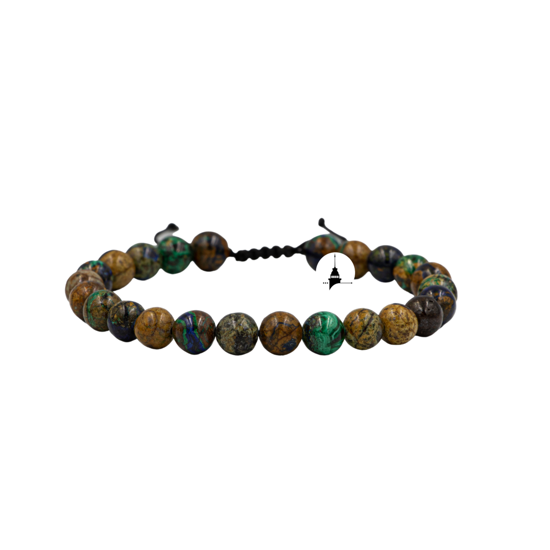 Azurit Malakit 6mm Merdiven Kapama Doğal Taş Bileklik