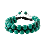 Malakit 8mm Çift Sıra Makrome Doğal Taş Bileklik