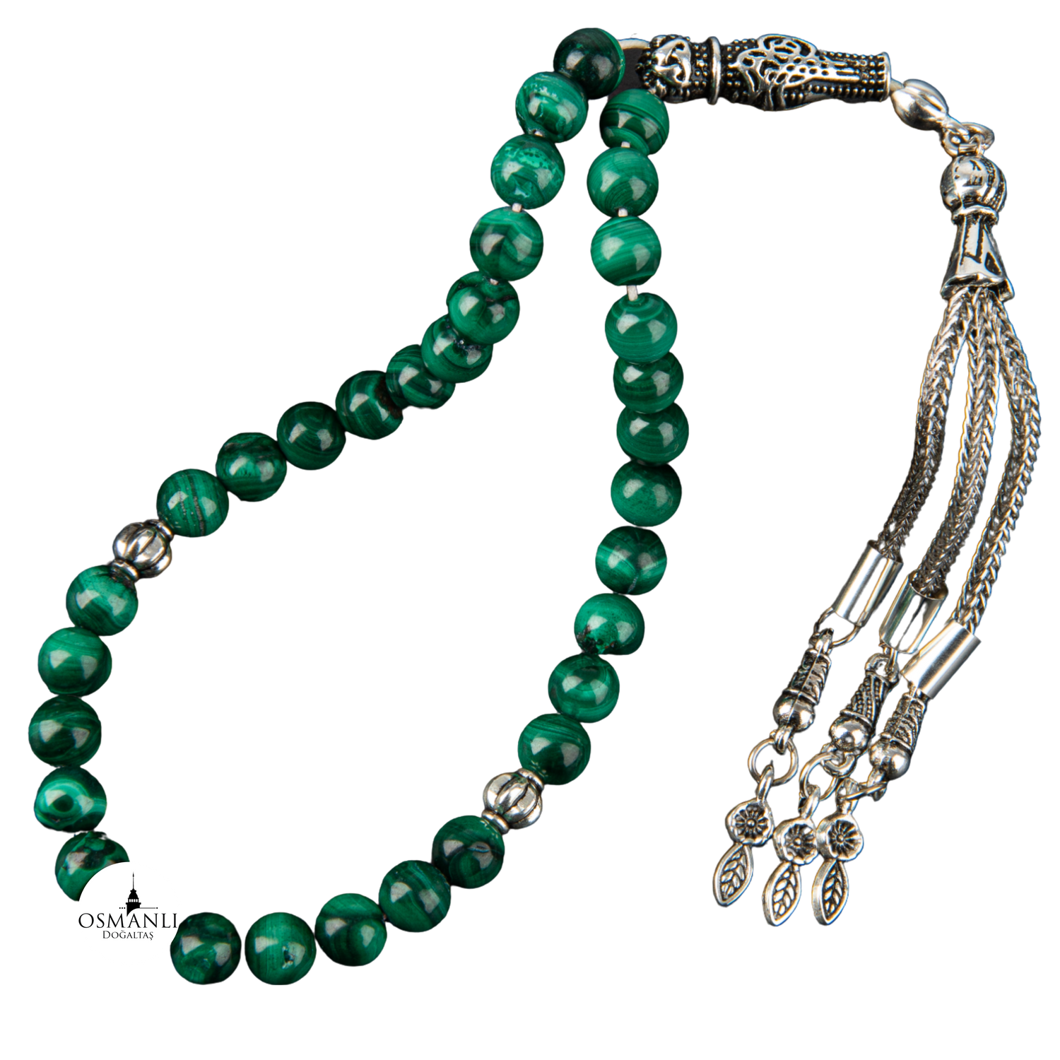 Malakit Doğal Taş Tesbih 33lük - 6mm