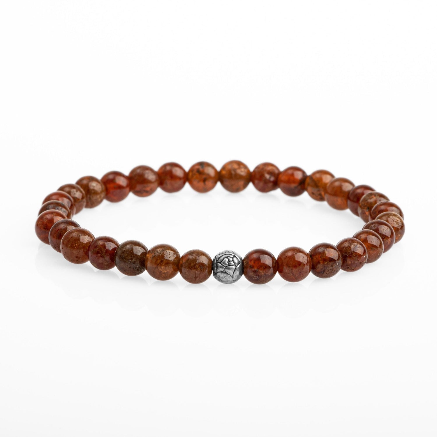 Hessonit Lal 6mm Doğal Taş Bileklik