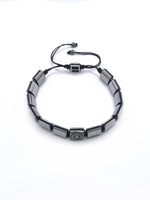 Erkek Bilekliği Hematit Gümüş Kaplama Doğal Taş Parlak Model Orijinal Hakiki Sertifikalı Bileklik