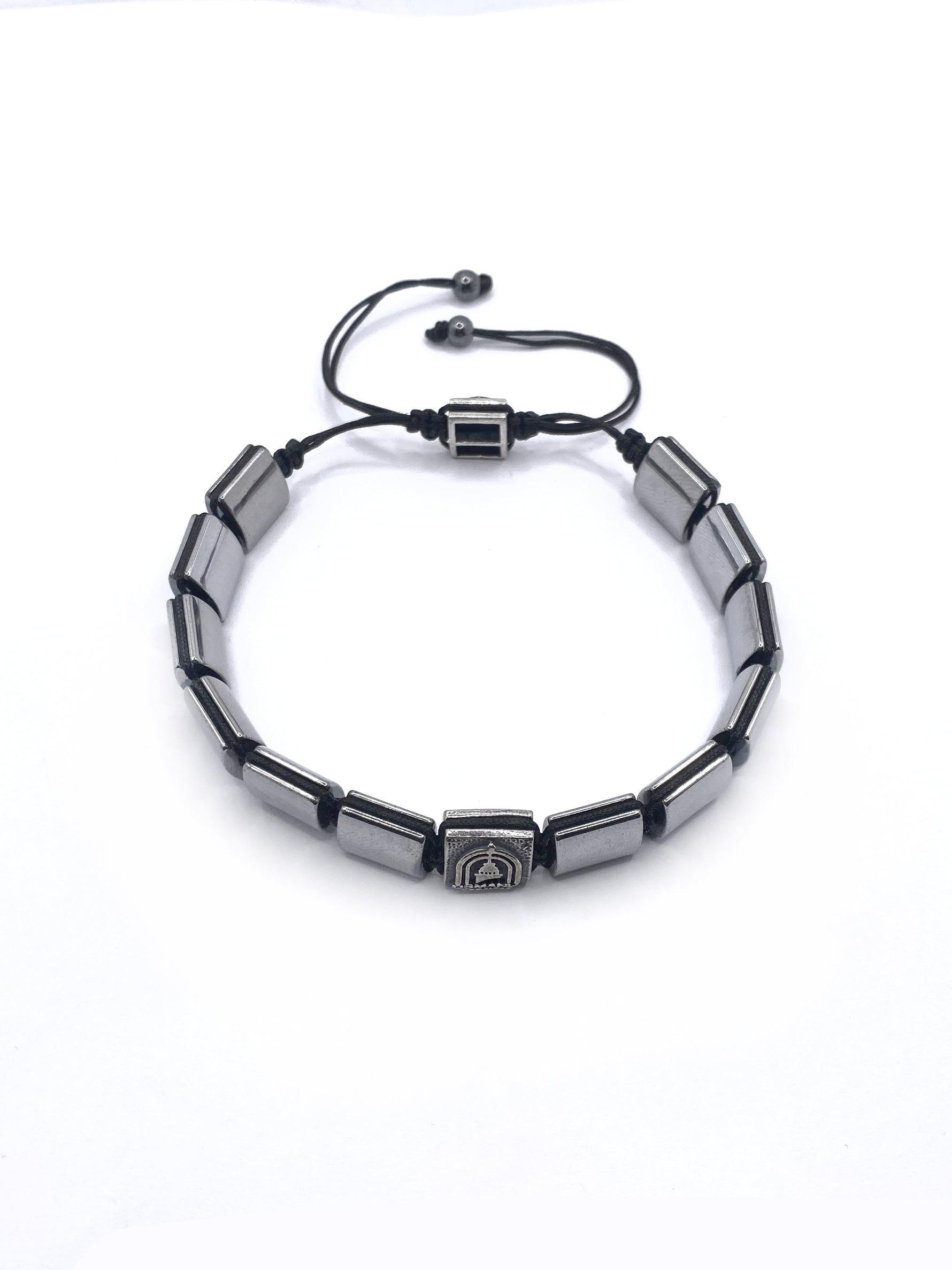 Erkek Bilekliği Hematit Gümüş Kaplama Doğal Taş Parlak Model Orijinal Hakiki Sertifikalı Bileklik