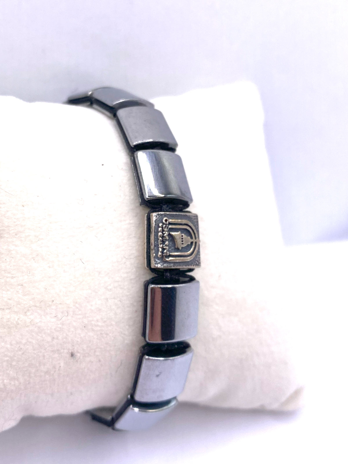 Erkek Bilekliği Hematit Gümüş Kaplama Doğal Taş Parlak Model Orijinal Hakiki Sertifikalı Bileklik