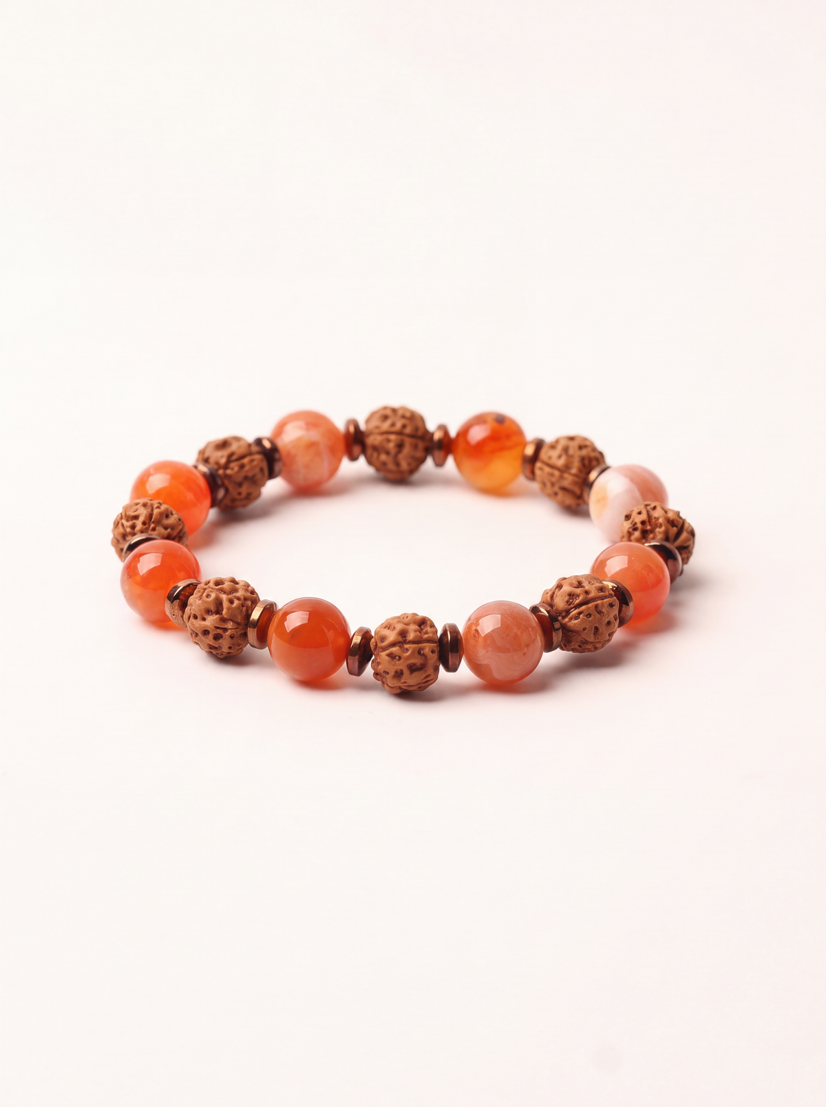 Akik - Rudraksha - Hematit Doğal Taş Bileklik 10 mm