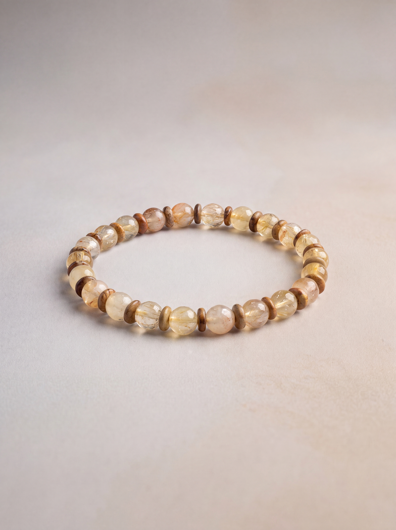 Sitrin - Odun Jasper Doğal Taş Bileklik (6 mm)