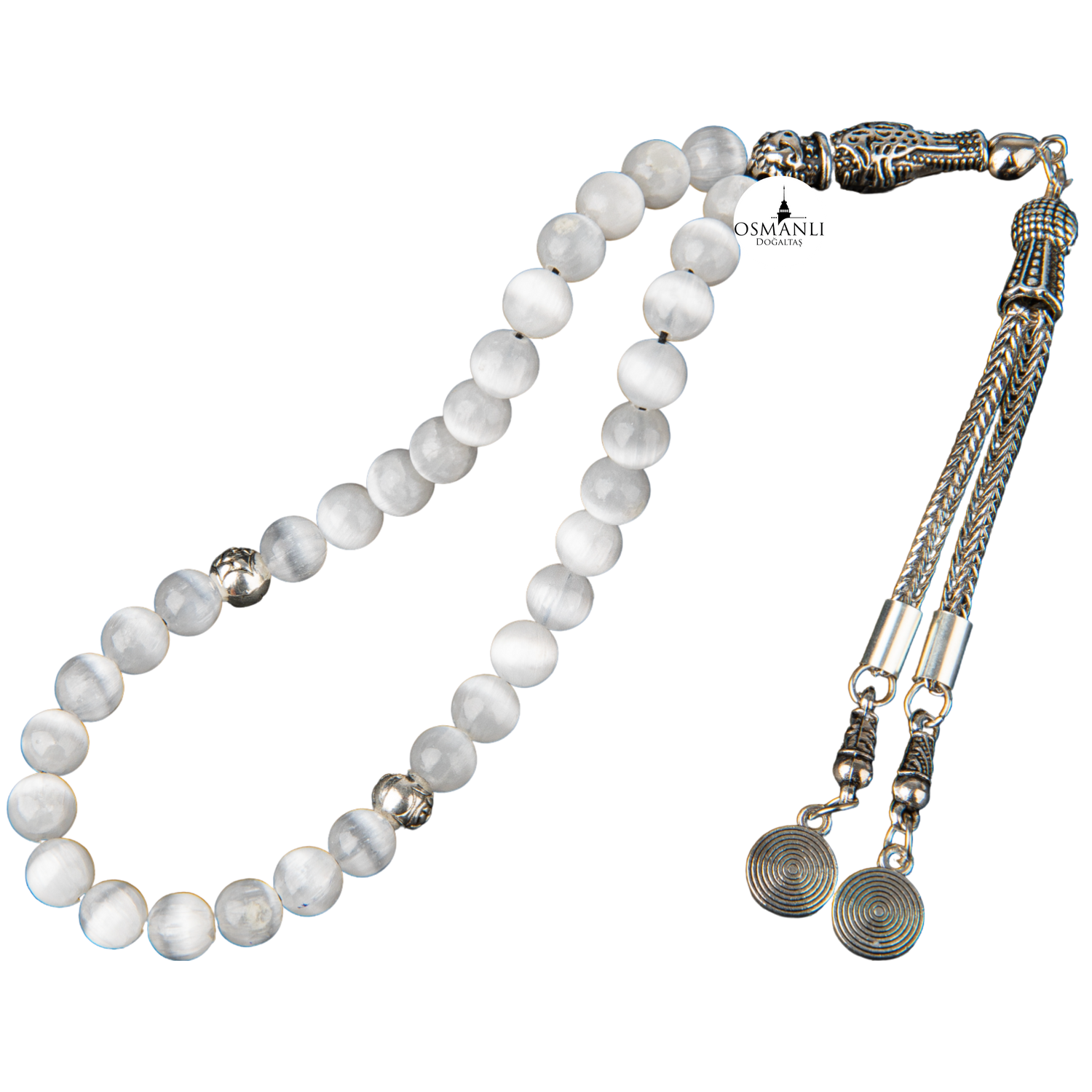 Selenit Doğal Taş Tesbih 33lük - 6mm