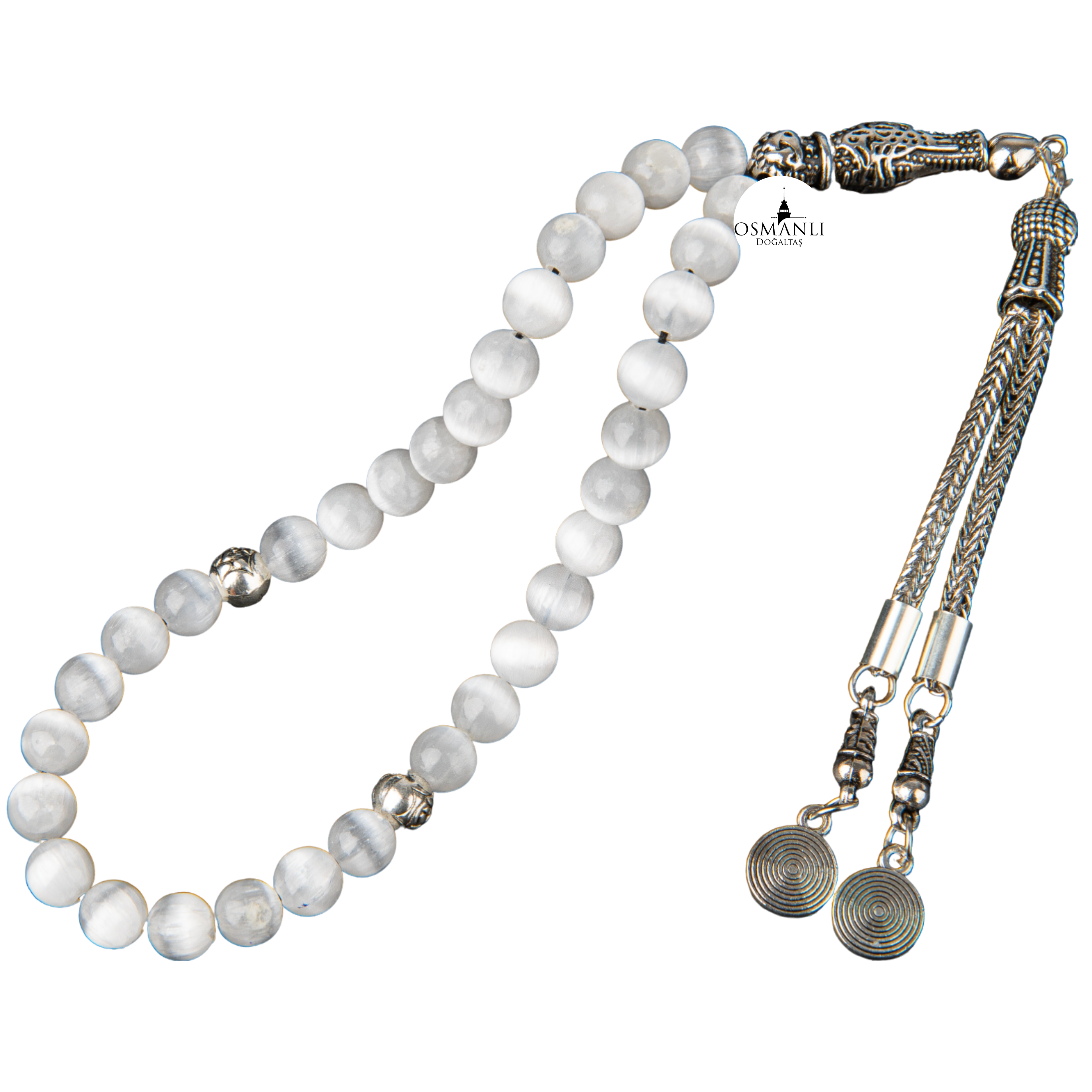 Selenit Doğal Taş Tesbih 33lük - 6mm