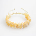 Aragonit 8mm Çift Sıra Makrome Doğal Taş Bileklik