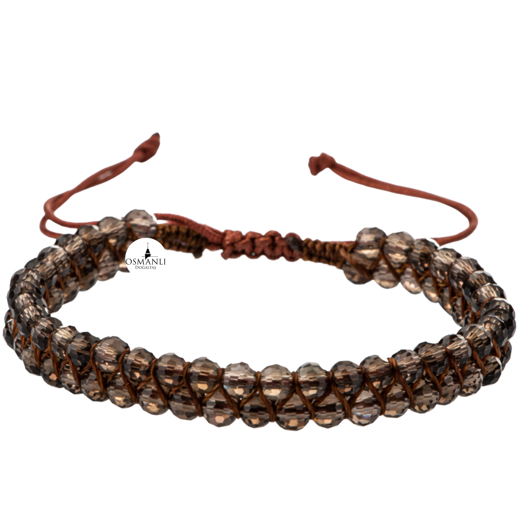 Dumanlı Kuvars 3-4mm Çift Sıra Doğal Taş Bileklik