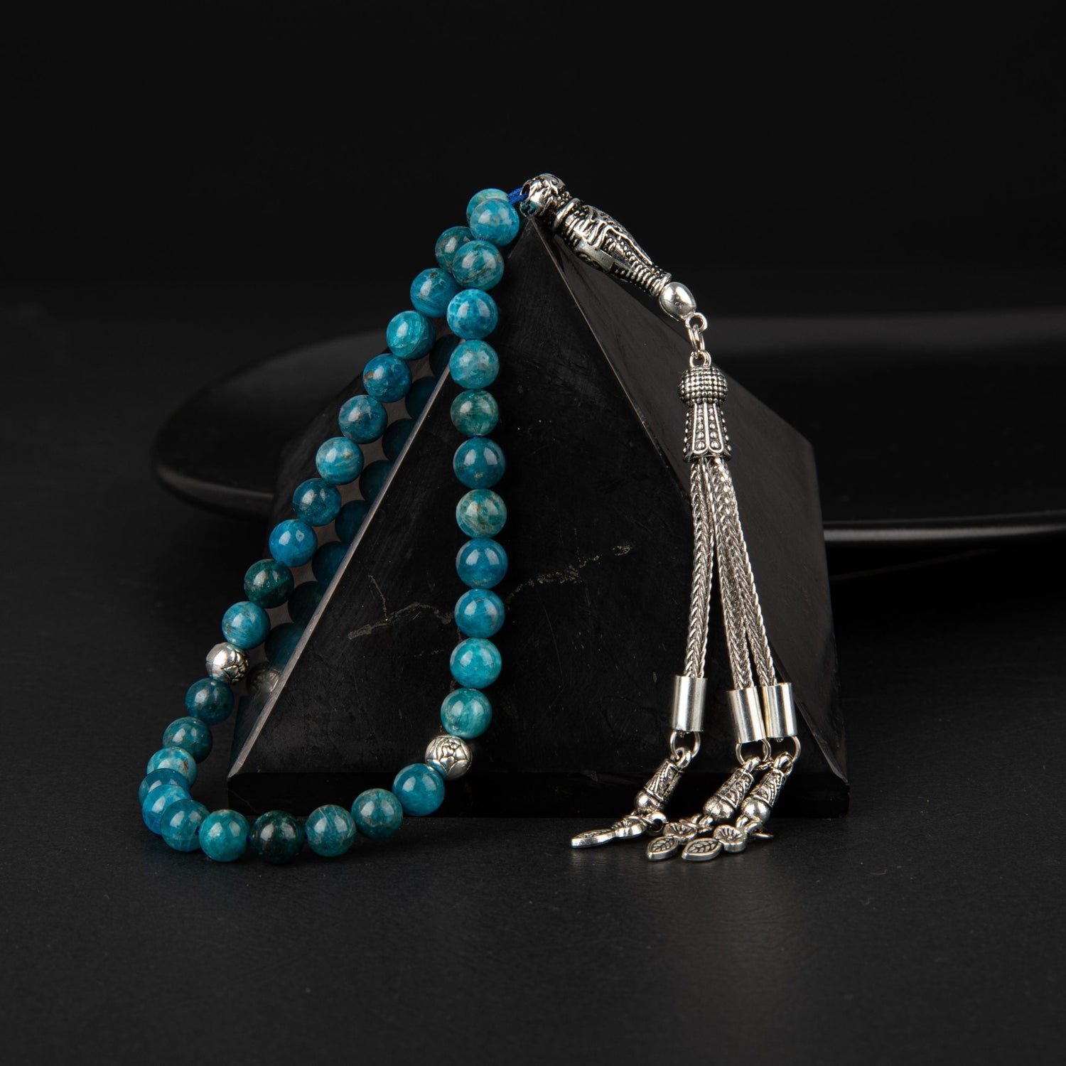 Mavi Apatit Doğal Taş Tesbih 33lük - 6mm