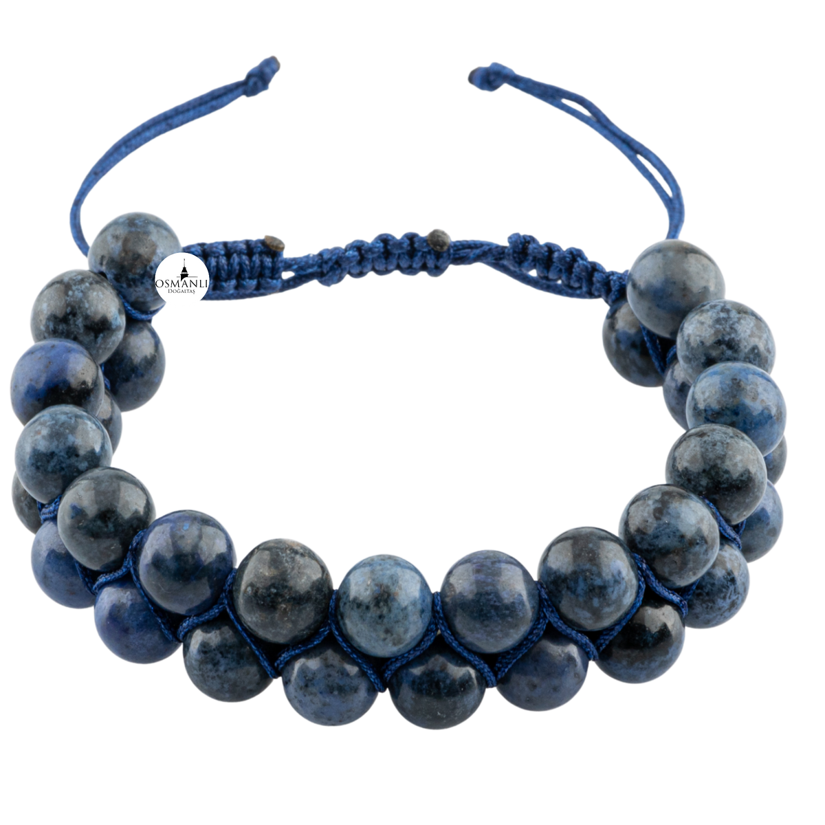 Dumortierit 8mm Çift Sıra Makrome Doğal Taş Bileklik