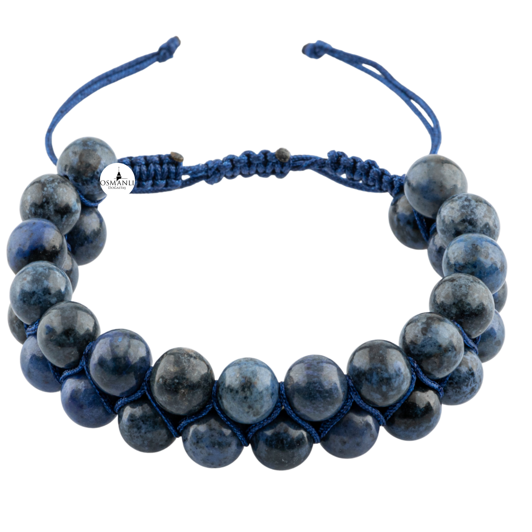 Dumortierit 8mm Çift Sıra Makrome Doğal Taş Bileklik