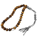 Kaplan Gözü Doğal Taş Tesbih 33lük - 8mm