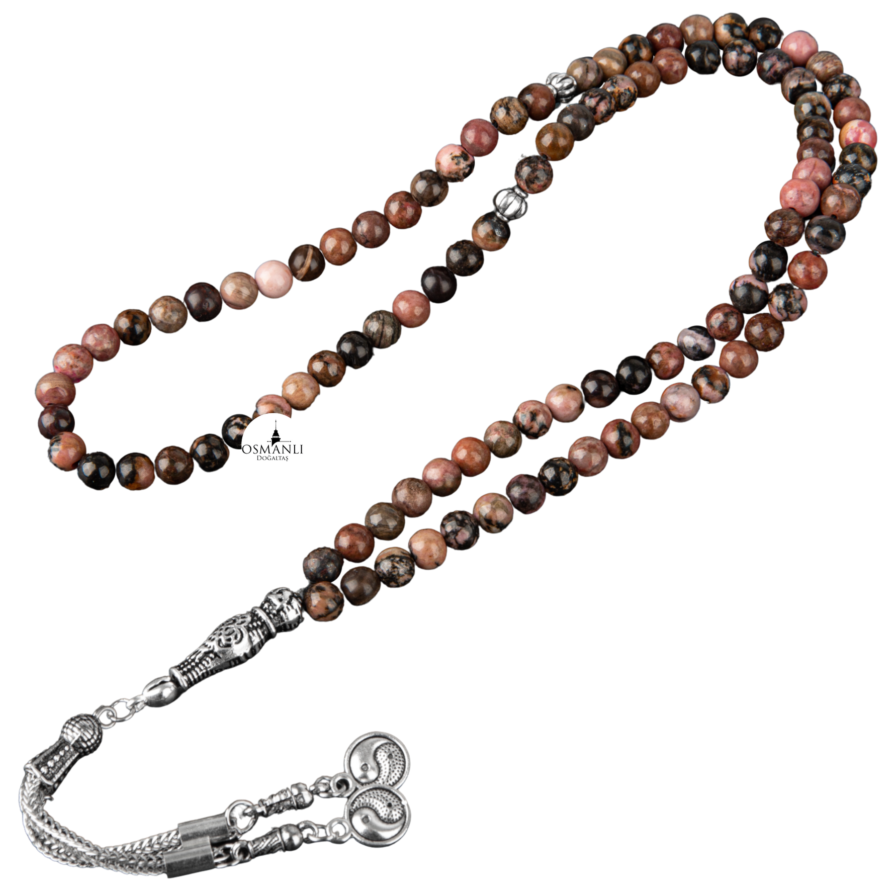 Rodonit Doğal Taş Tesbih 99luk - 6mm