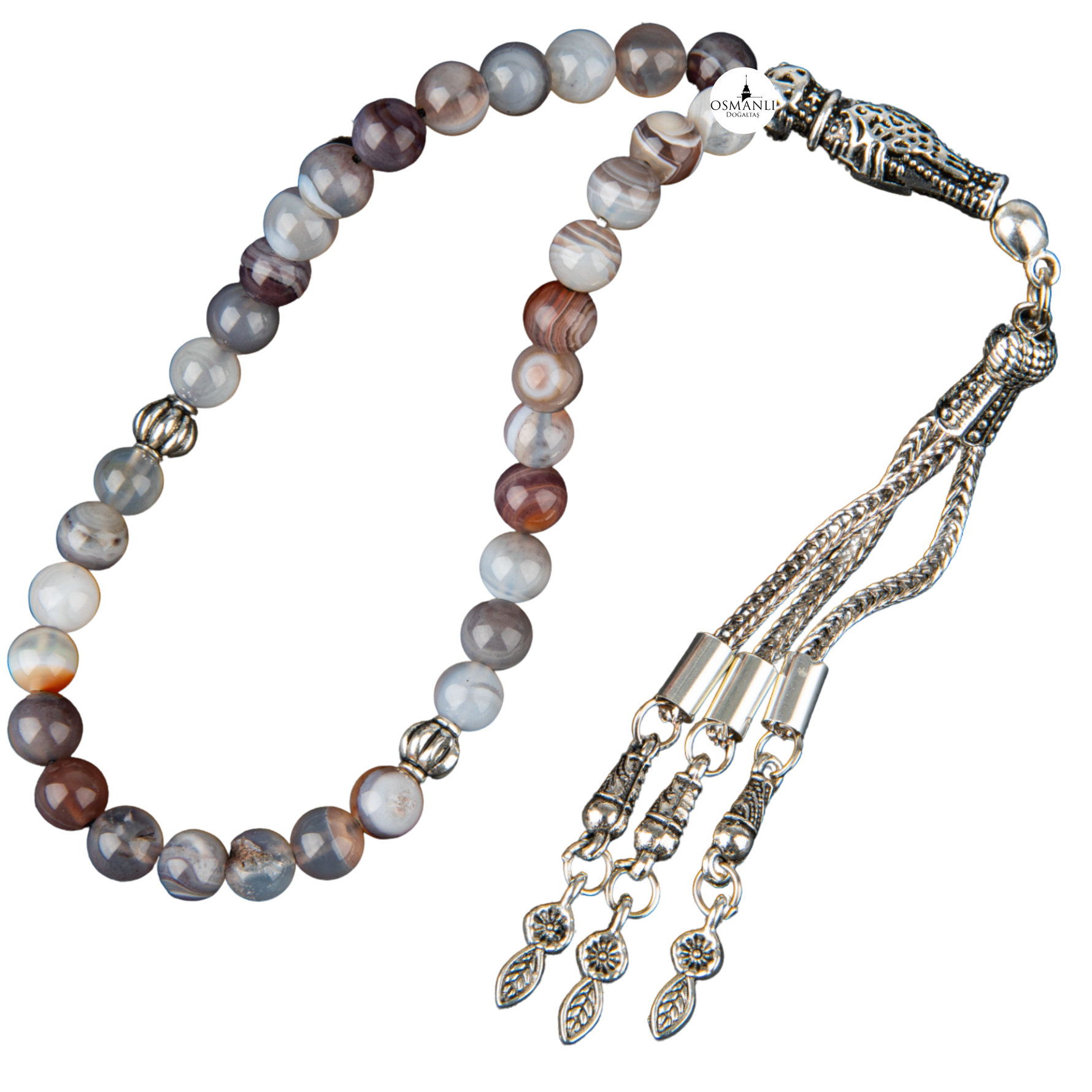 Botswana Akiği Doğal Taş Tesbih 33lük - 6mm