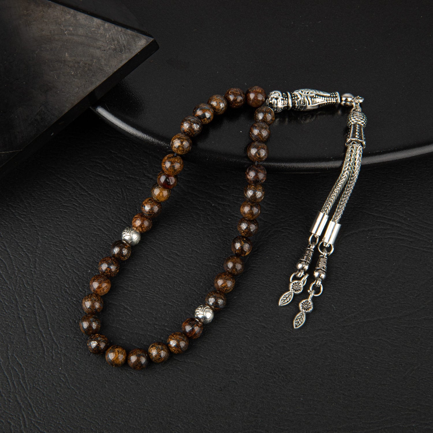 Bronzit Doğal Taş Tesbih 33lük - 6mm