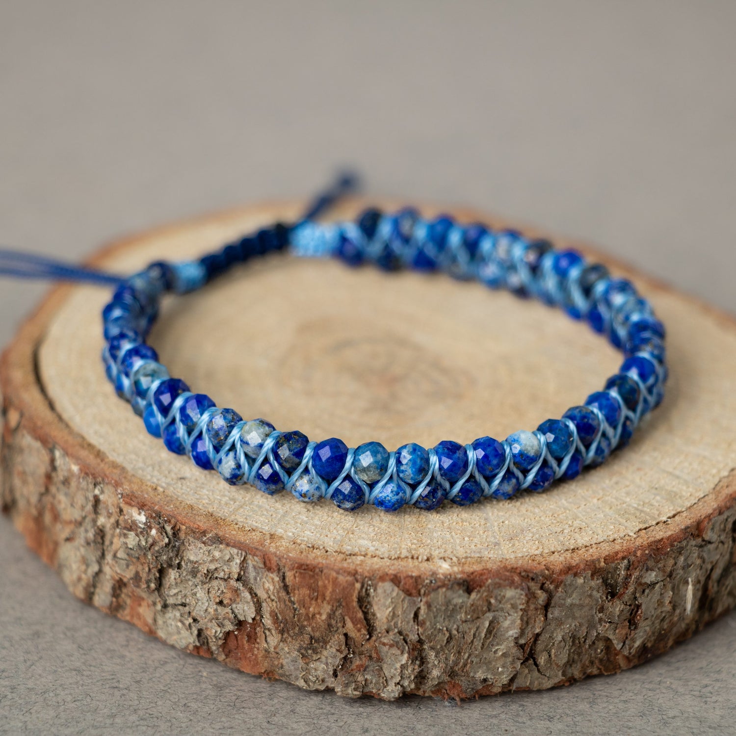 Lapis Lazuli 3-4mm Çift Sıra Doğal Taş Bileklik