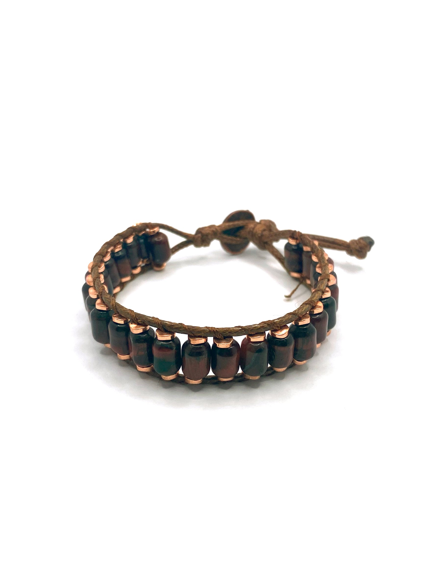 Hakiki Doğal Sertifikalı Özel Kesim Kırmızı Kaplan Gözü - Hematit Doğal Taş İpli bileklik