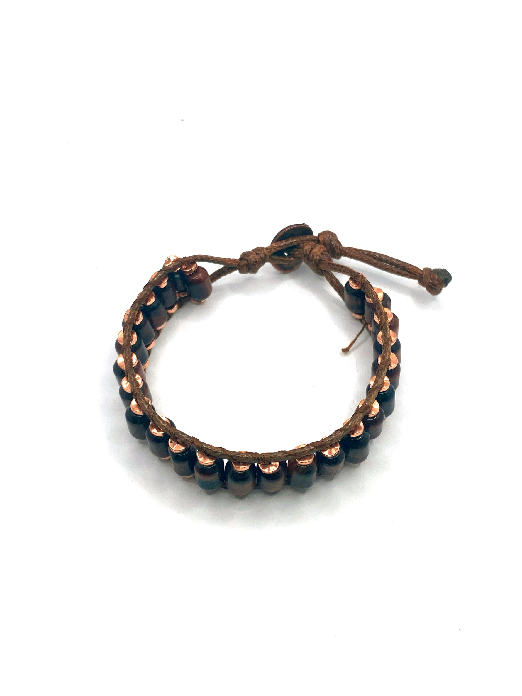 Hakiki Doğal Sertifikalı Özel Kesim Kırmızı Kaplan Gözü - Hematit Doğal Taş İpli bileklik