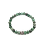 Hakiki Doğal Sertifikalı Zümrüt Doğal Taş Gümüş Aparatlı Misinalı Bileklik 6mm