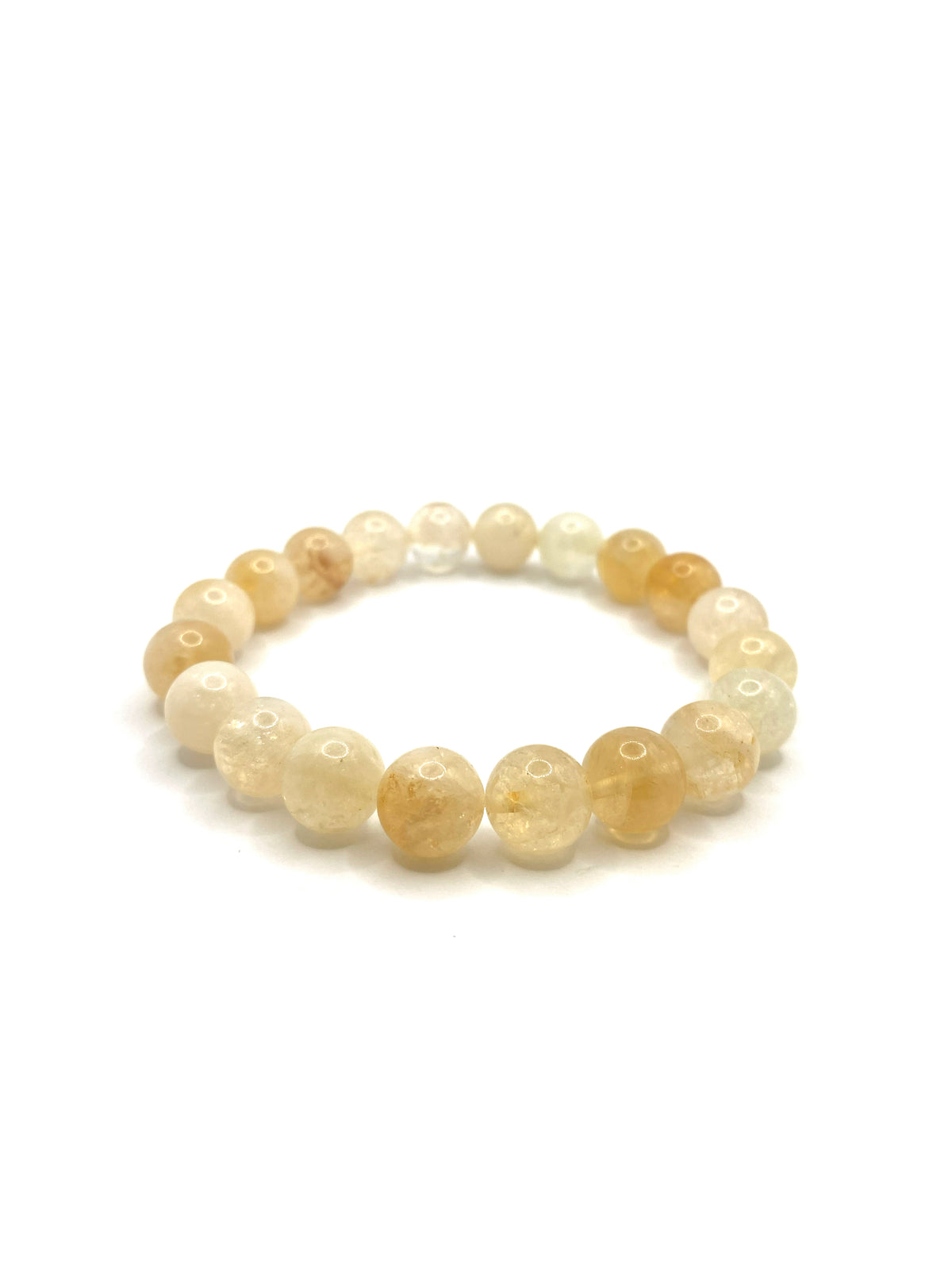 Hakiki Doğal Sitrin Doğal Taş Misinalı Bileklik 10mm