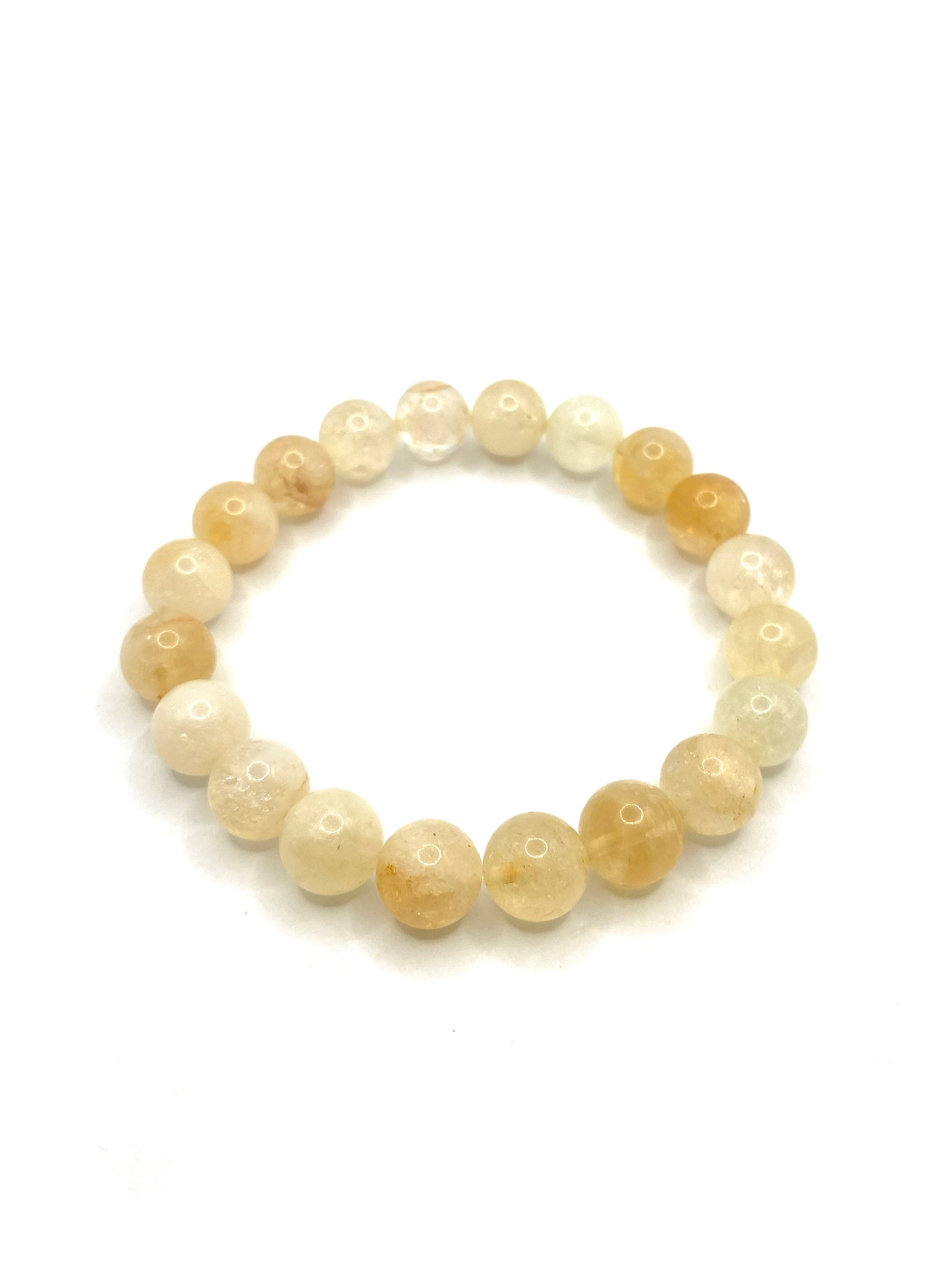 Hakiki Doğal Sitrin Doğal Taş Misinalı Bileklik 10mm