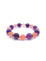 Hakiki Orijinal Sertifikalı Yemen Akiği - Fasetli Ametist  - Hematit Doğal Taş Misinalı Bileklik 