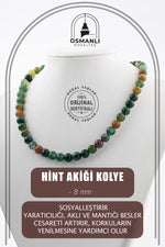 Hint Akiği 8 mm Dizi Doğal Taş Kolye
