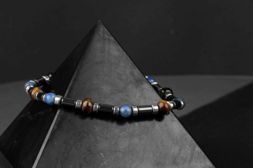 Kaplan Gözü-Hematit-Lapis Lazuli Doğal Taş Bileklik