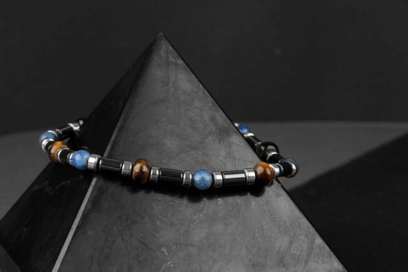 Kaplan Gözü-Hematit-Lapis Lazuli Doğal Taş Bileklik