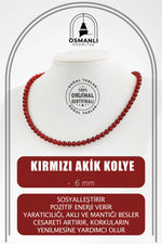 Kırmızı Akik 6 mm Dizi Doğal Taş Kolye