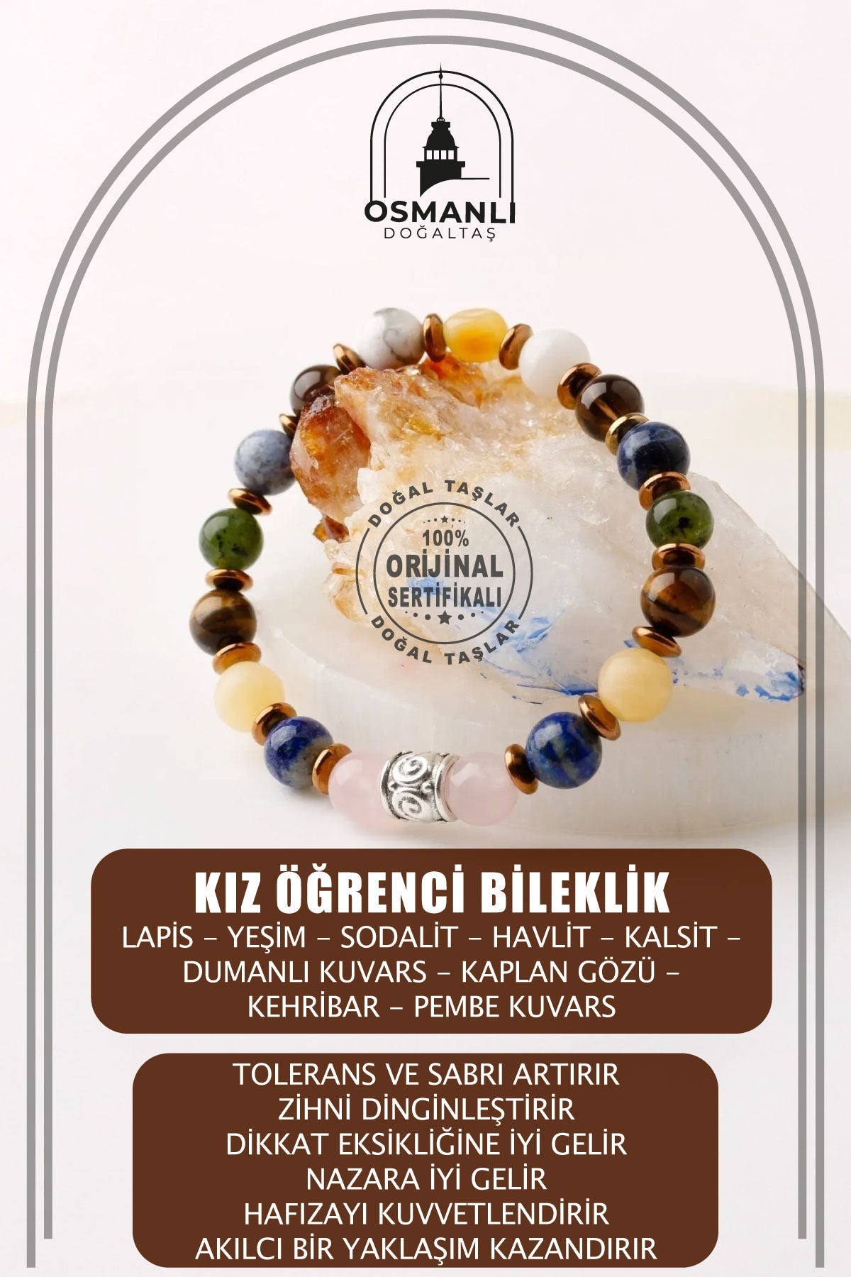 Kız Öğrenci Doğal Taş Bileklik