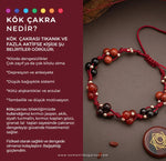 Kök Çakra Doğal Taş Bileklik - Kırmızı Jasper - Lal - Kırmızı Kaplan Gözü - Kırmızı Akik - Siyah Turmalin - Hematit