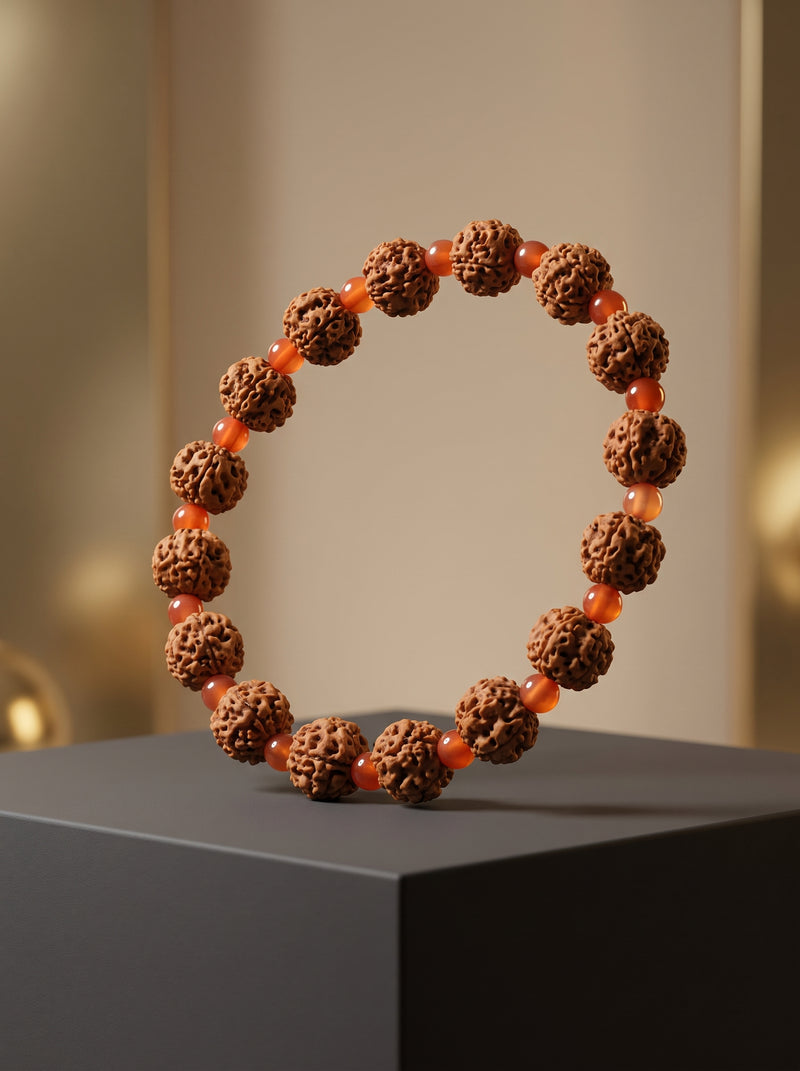 Rudraksha - Madagaskar Akik Doğal Taş Bileklik