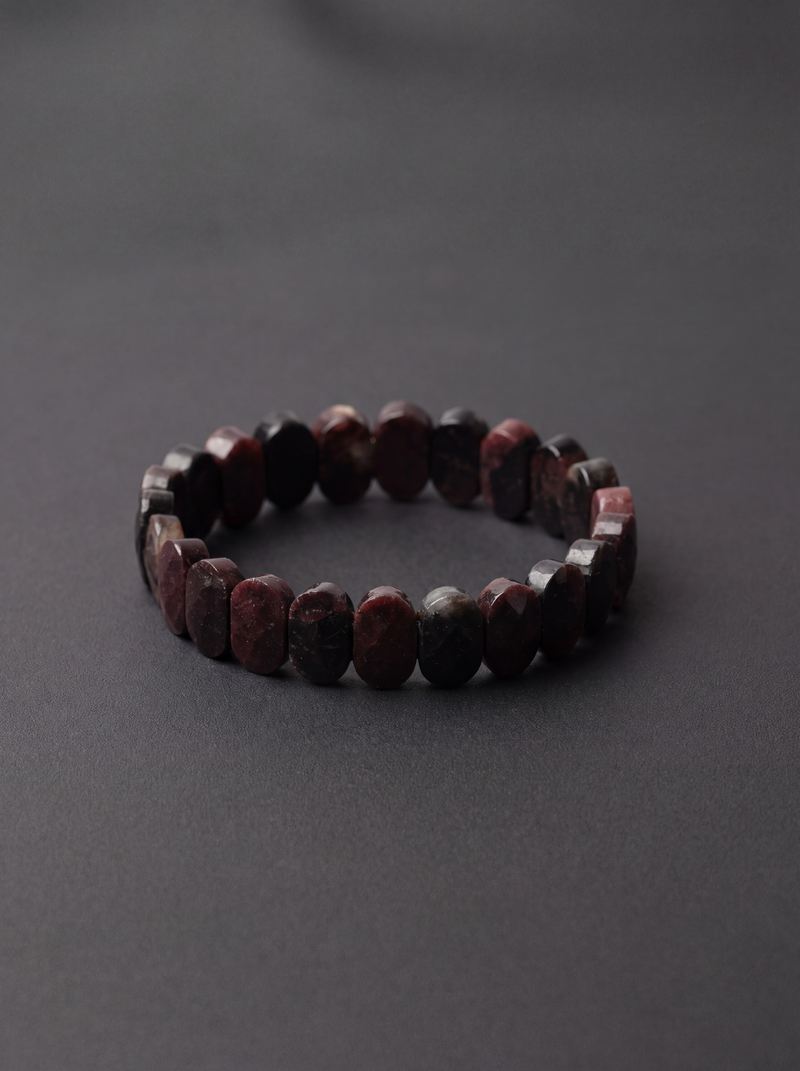Garnet Doğal Taş Geniş Kesim Bileklik
